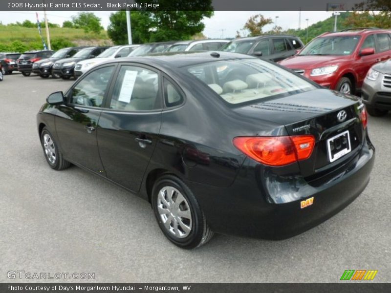 Black Pearl / Beige 2008 Hyundai Elantra GLS Sedan