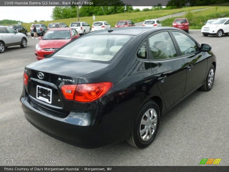 Black Pearl / Beige 2008 Hyundai Elantra GLS Sedan