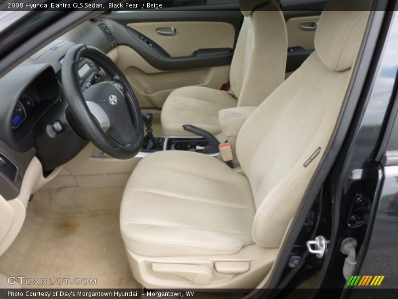 Black Pearl / Beige 2008 Hyundai Elantra GLS Sedan