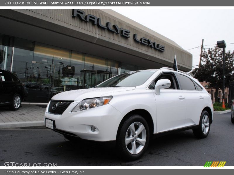 Starfire White Pearl / Light Gray/Espresso Birds-Eye Maple 2010 Lexus RX 350 AWD