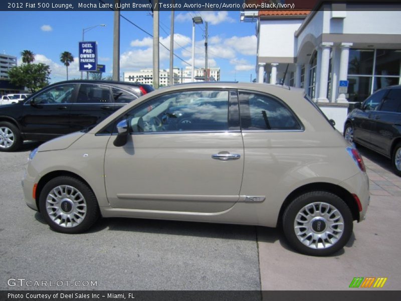 Mocha Latte (Light Brown) / Tessuto Avorio-Nero/Avorio (Ivory-Black/Ivory) 2012 Fiat 500 Lounge