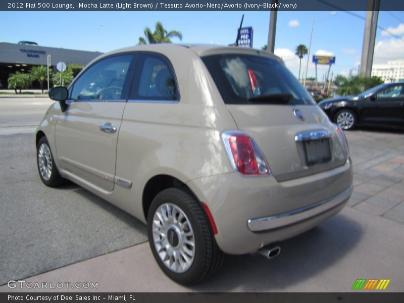 Mocha Latte (Light Brown) / Tessuto Avorio-Nero/Avorio (Ivory-Black/Ivory) 2012 Fiat 500 Lounge