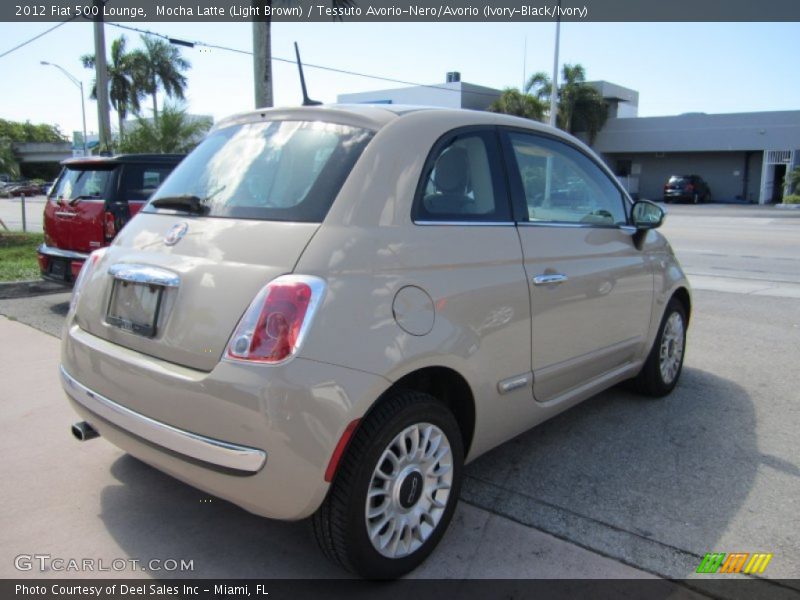 Mocha Latte (Light Brown) / Tessuto Avorio-Nero/Avorio (Ivory-Black/Ivory) 2012 Fiat 500 Lounge