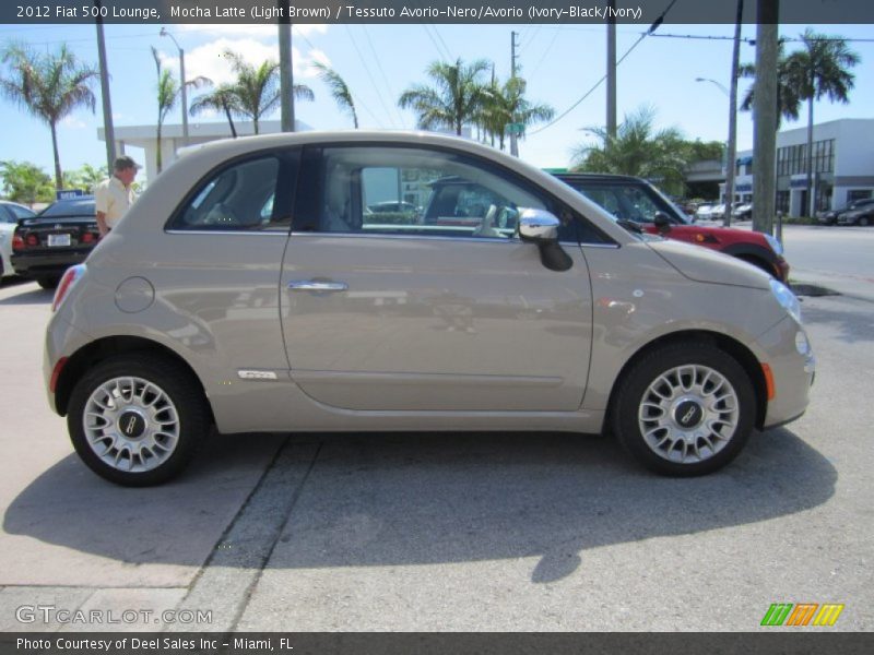 Mocha Latte (Light Brown) / Tessuto Avorio-Nero/Avorio (Ivory-Black/Ivory) 2012 Fiat 500 Lounge