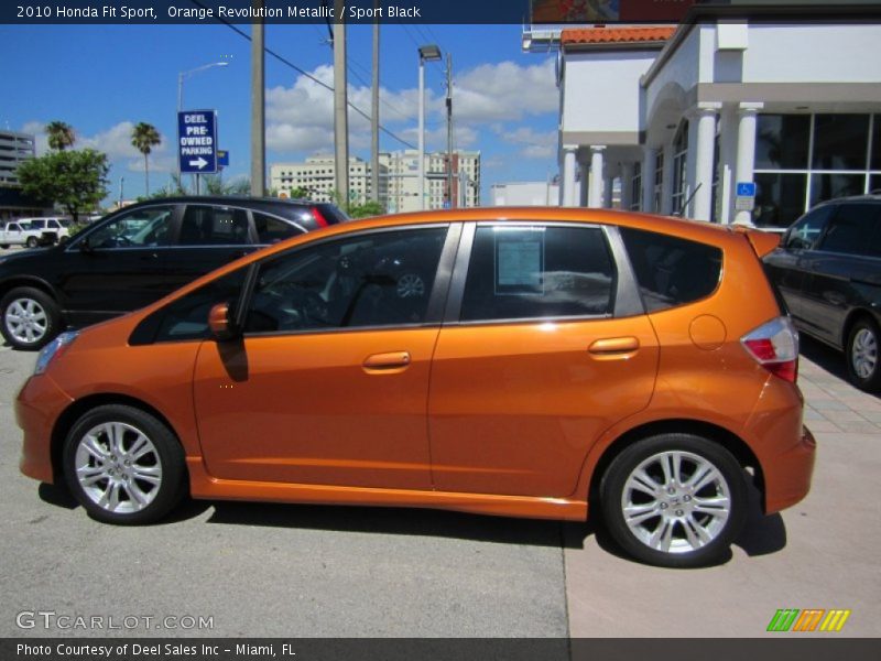 Orange Revolution Metallic / Sport Black 2010 Honda Fit Sport