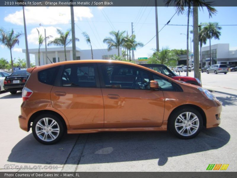 Orange Revolution Metallic / Sport Black 2010 Honda Fit Sport