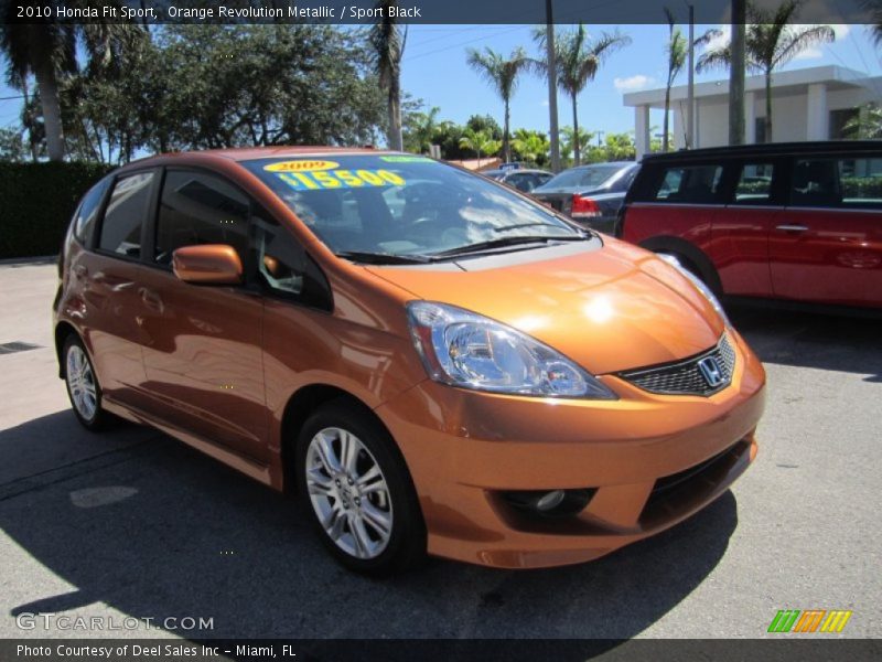 Orange Revolution Metallic / Sport Black 2010 Honda Fit Sport