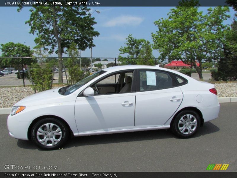 Captiva White / Gray 2009 Hyundai Elantra GLS Sedan