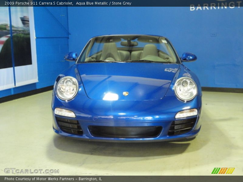 Aqua Blue Metallic / Stone Grey 2009 Porsche 911 Carrera S Cabriolet