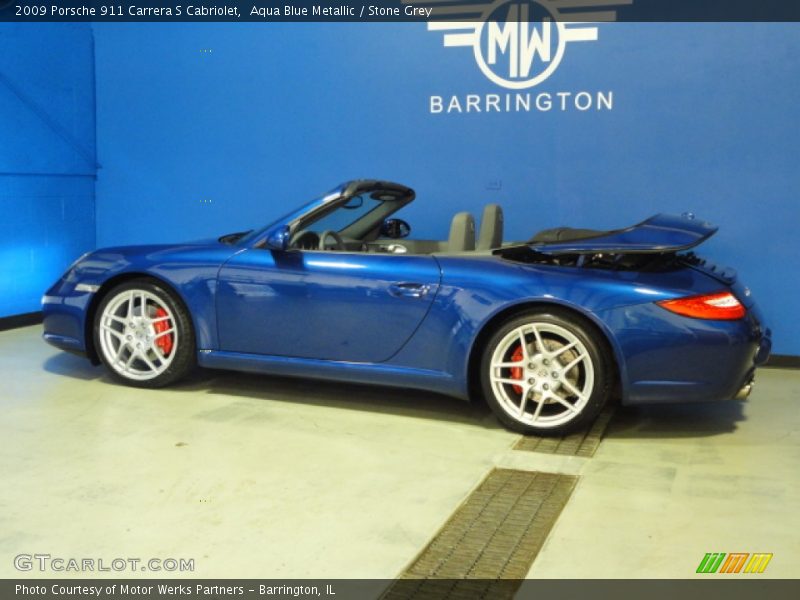 Aqua Blue Metallic / Stone Grey 2009 Porsche 911 Carrera S Cabriolet