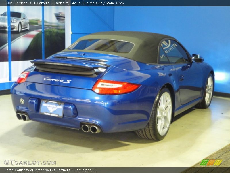 Aqua Blue Metallic / Stone Grey 2009 Porsche 911 Carrera S Cabriolet