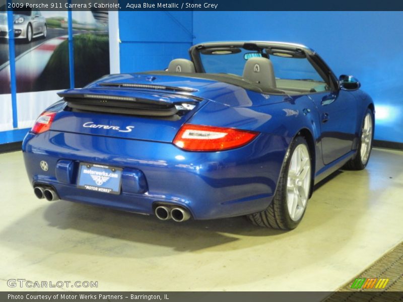 Aqua Blue Metallic / Stone Grey 2009 Porsche 911 Carrera S Cabriolet