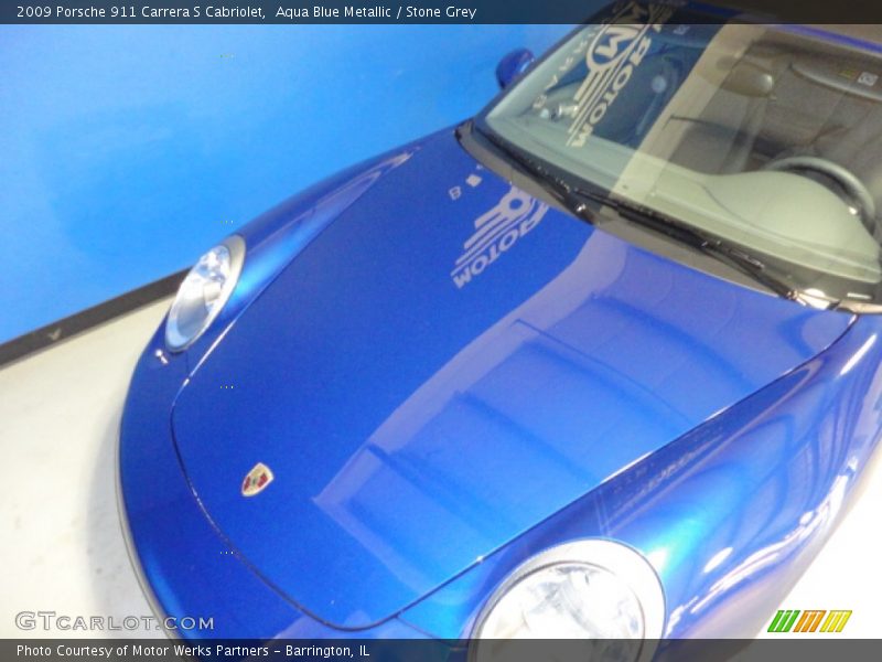 Aqua Blue Metallic / Stone Grey 2009 Porsche 911 Carrera S Cabriolet