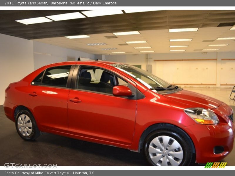 Barcelona Red Metallic / Dark Charcoal 2011 Toyota Yaris Sedan