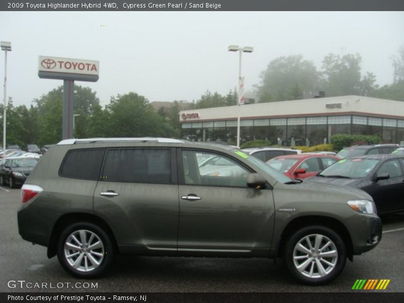 Cypress Green Pearl / Sand Beige 2009 Toyota Highlander Hybrid 4WD