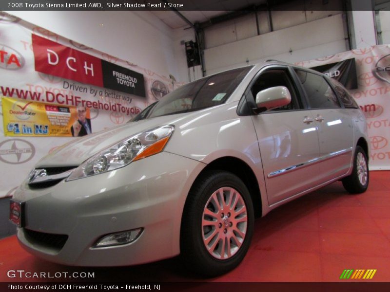 Silver Shadow Pearl / Stone 2008 Toyota Sienna Limited AWD