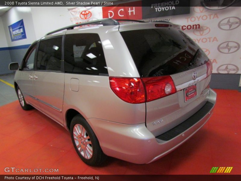 Silver Shadow Pearl / Stone 2008 Toyota Sienna Limited AWD