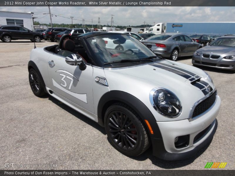White Silver Metallic / Lounge Championship Red 2012 Mini Cooper John Cooper Works Roadster