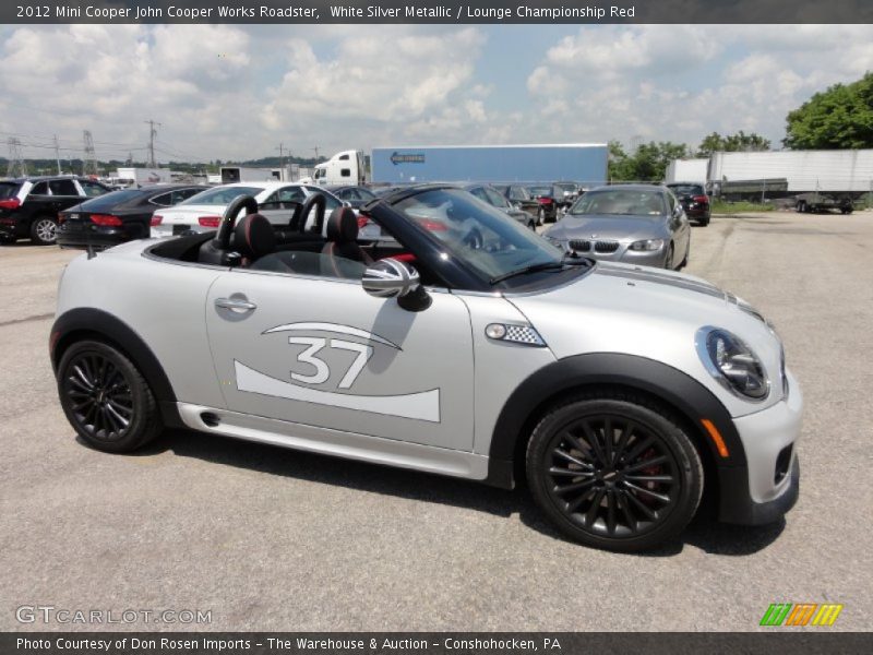 White Silver Metallic / Lounge Championship Red 2012 Mini Cooper John Cooper Works Roadster