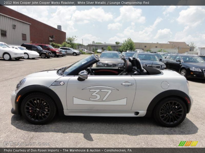 White Silver Metallic / Lounge Championship Red 2012 Mini Cooper John Cooper Works Roadster