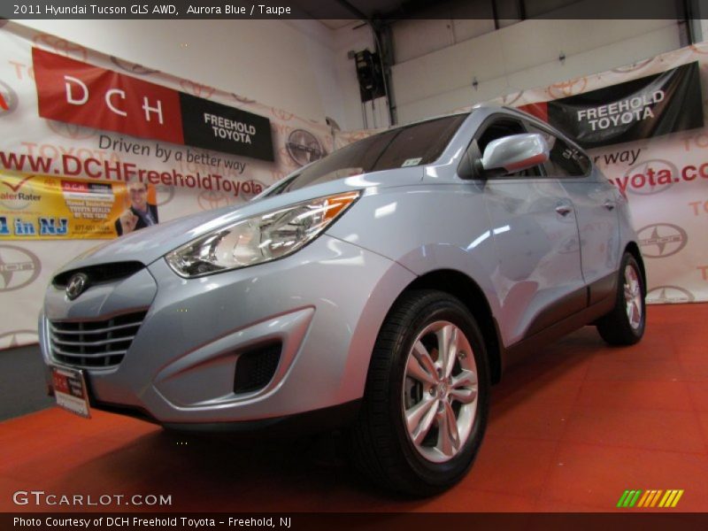 Aurora Blue / Taupe 2011 Hyundai Tucson GLS AWD