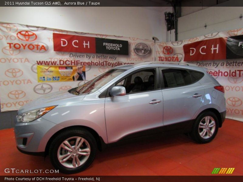 Aurora Blue / Taupe 2011 Hyundai Tucson GLS AWD