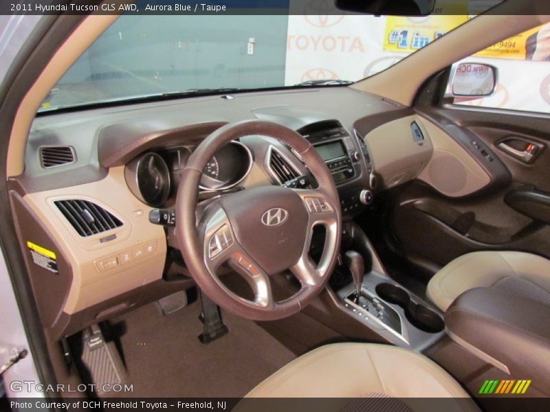 Aurora Blue / Taupe 2011 Hyundai Tucson GLS AWD