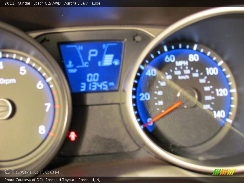 Aurora Blue / Taupe 2011 Hyundai Tucson GLS AWD