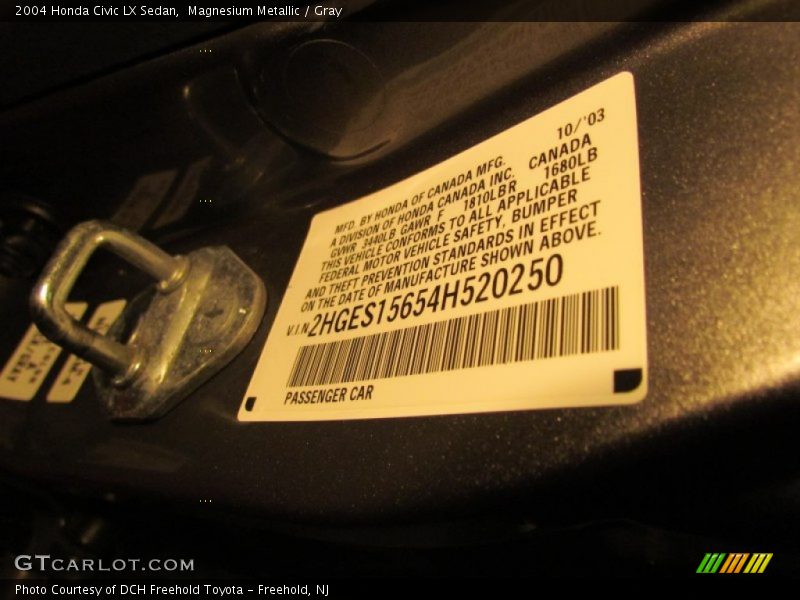 Magnesium Metallic / Gray 2004 Honda Civic LX Sedan