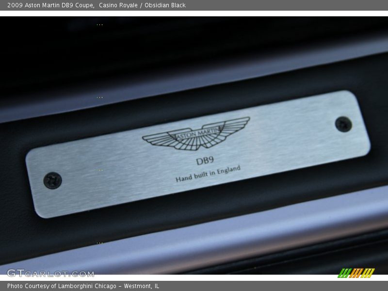 Info Tag of 2009 DB9 Coupe