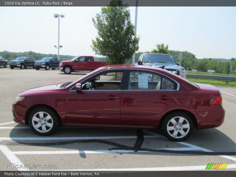 Ruby Red / Beige 2009 Kia Optima LX
