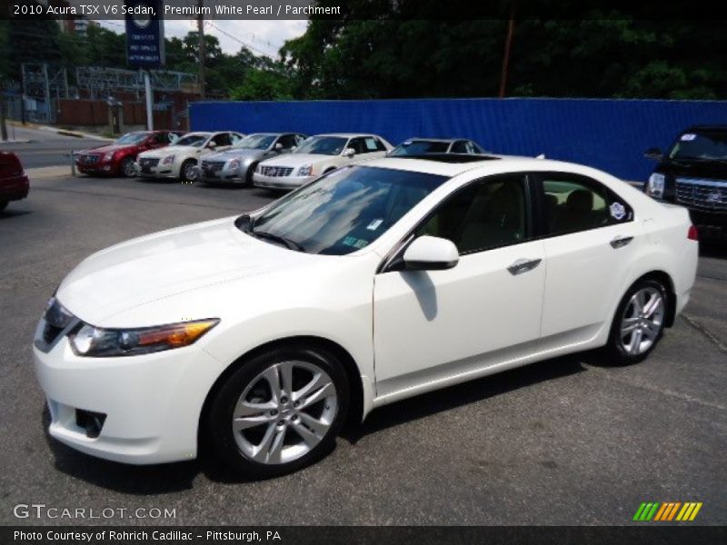 Premium White Pearl / Parchment 2010 Acura TSX V6 Sedan