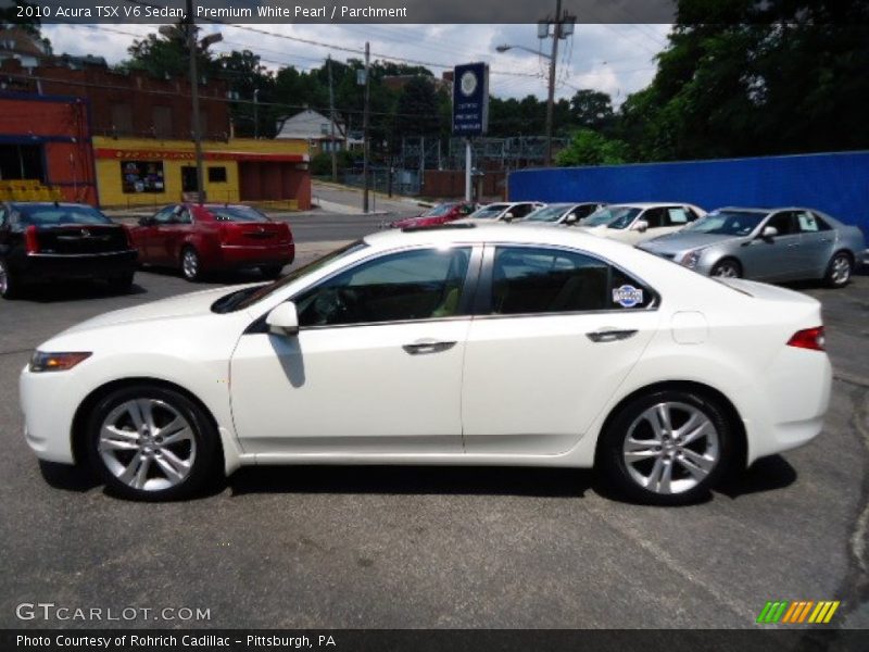 Premium White Pearl / Parchment 2010 Acura TSX V6 Sedan