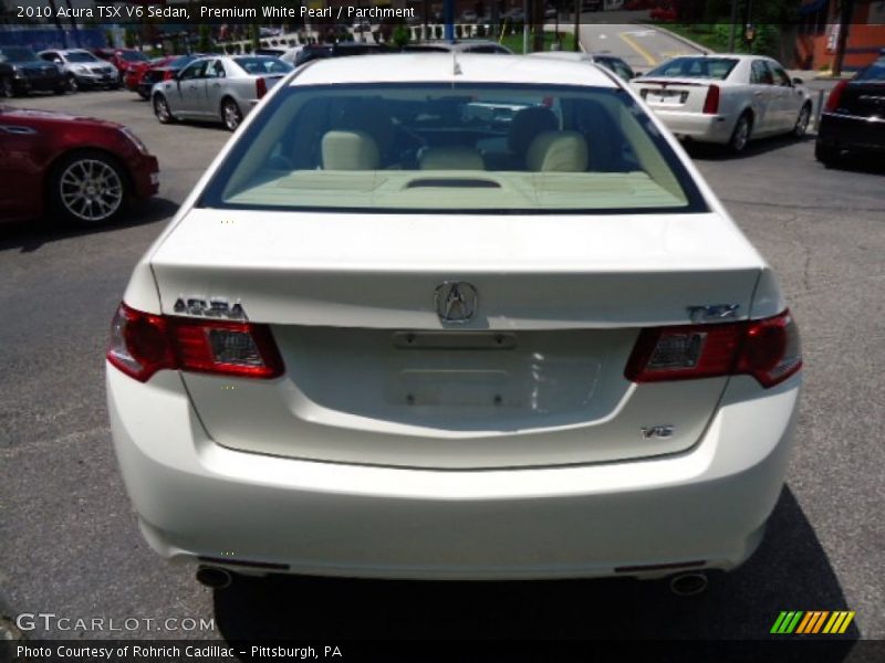 Premium White Pearl / Parchment 2010 Acura TSX V6 Sedan