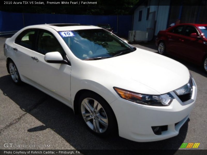Premium White Pearl / Parchment 2010 Acura TSX V6 Sedan