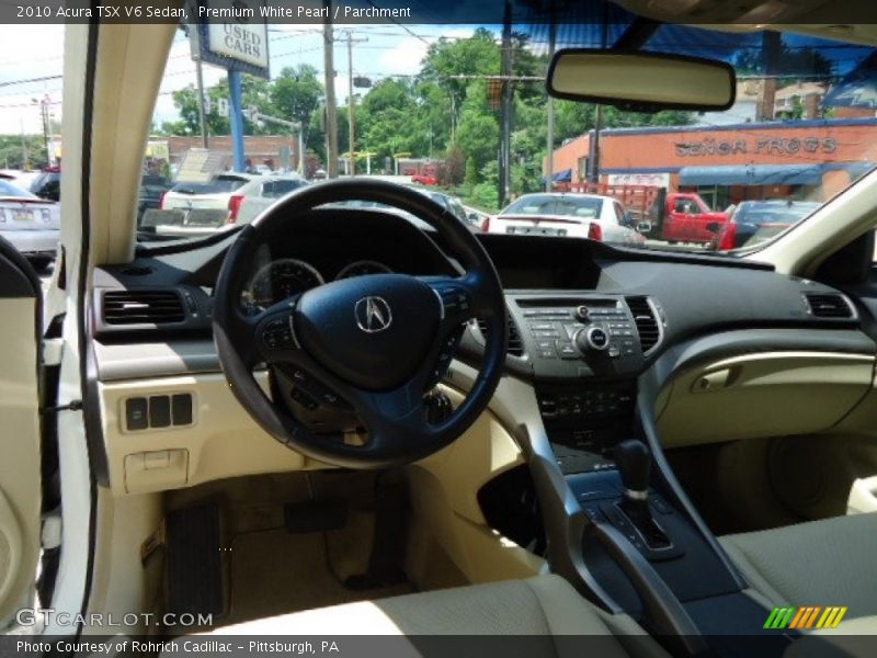 Premium White Pearl / Parchment 2010 Acura TSX V6 Sedan