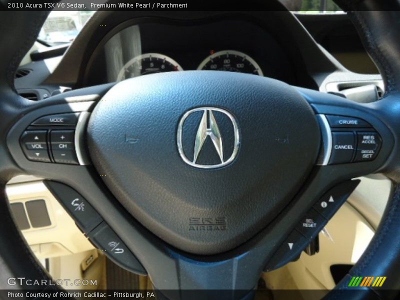 Premium White Pearl / Parchment 2010 Acura TSX V6 Sedan