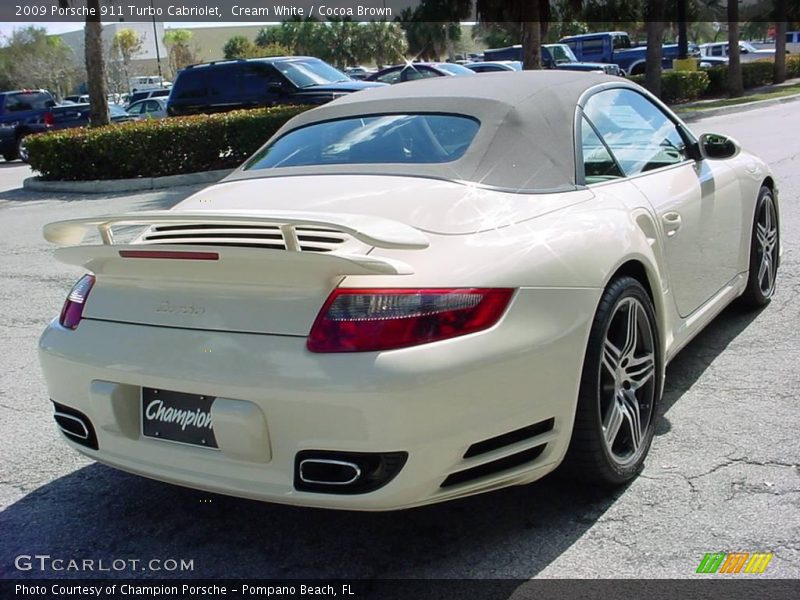 Cream White / Cocoa Brown 2009 Porsche 911 Turbo Cabriolet