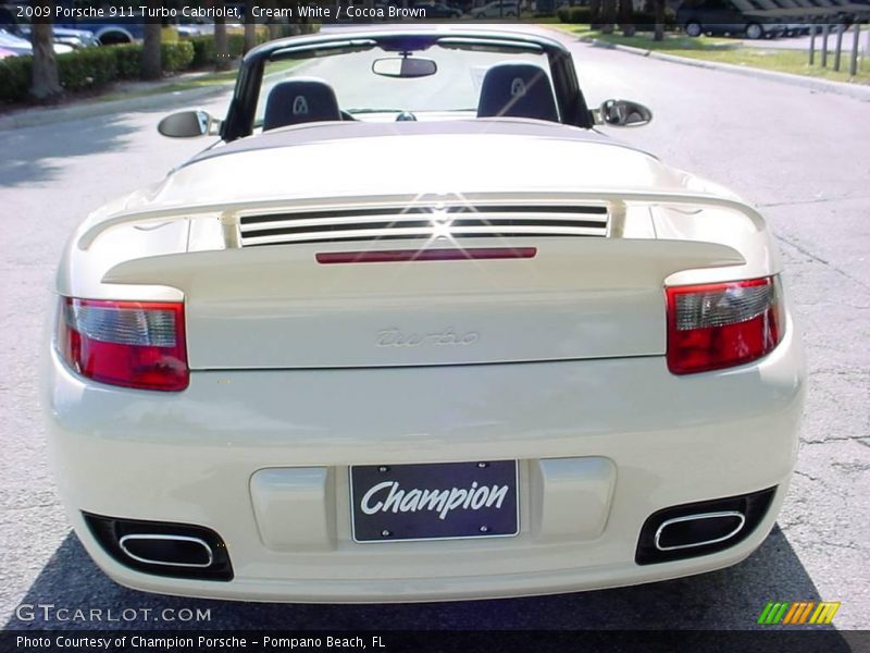 Cream White / Cocoa Brown 2009 Porsche 911 Turbo Cabriolet
