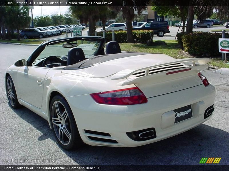 Cream White / Cocoa Brown 2009 Porsche 911 Turbo Cabriolet