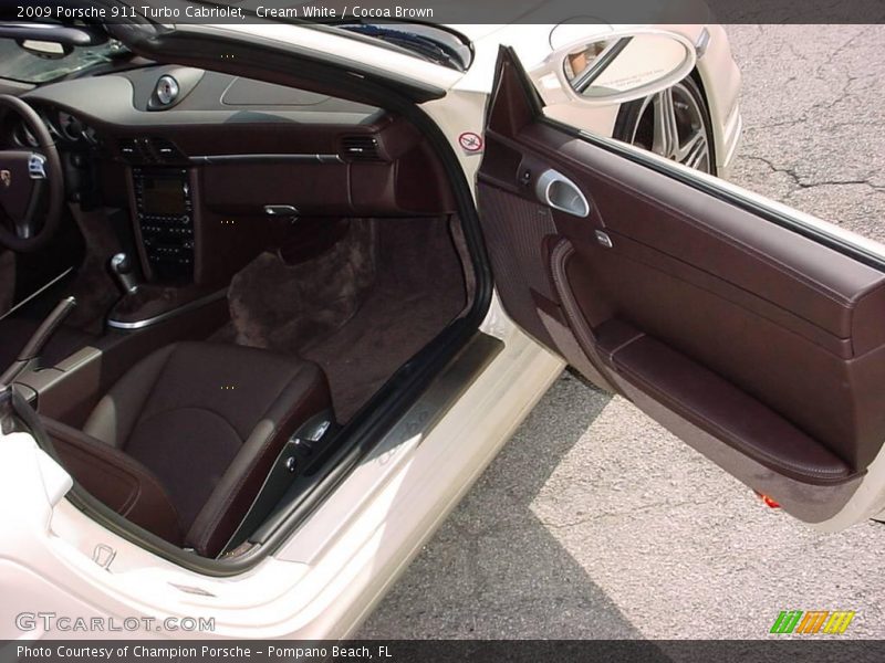 Cream White / Cocoa Brown 2009 Porsche 911 Turbo Cabriolet