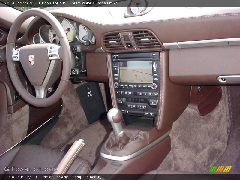 Cream White / Cocoa Brown 2009 Porsche 911 Turbo Cabriolet