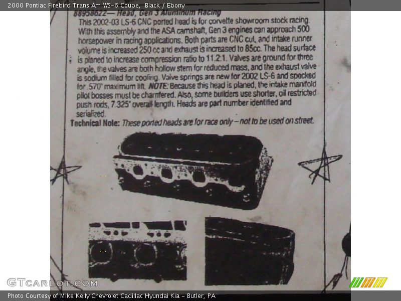 Black / Ebony 2000 Pontiac Firebird Trans Am WS-6 Coupe