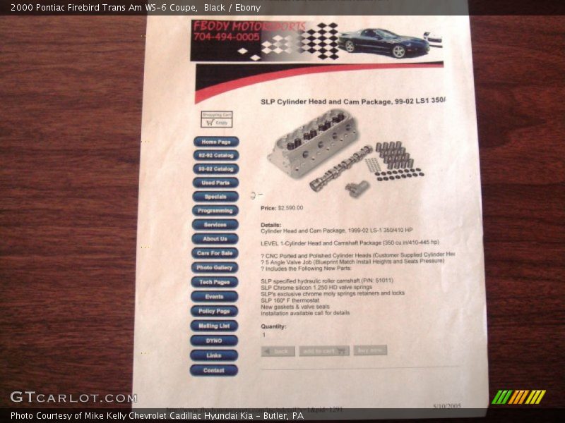 Black / Ebony 2000 Pontiac Firebird Trans Am WS-6 Coupe