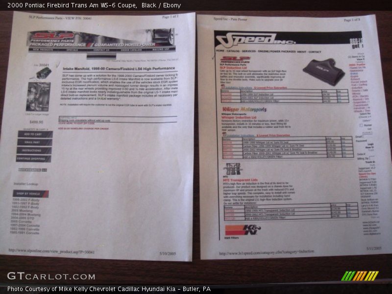 Black / Ebony 2000 Pontiac Firebird Trans Am WS-6 Coupe