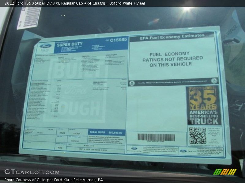 Oxford White / Steel 2012 Ford F550 Super Duty XL Regular Cab 4x4 Chassis