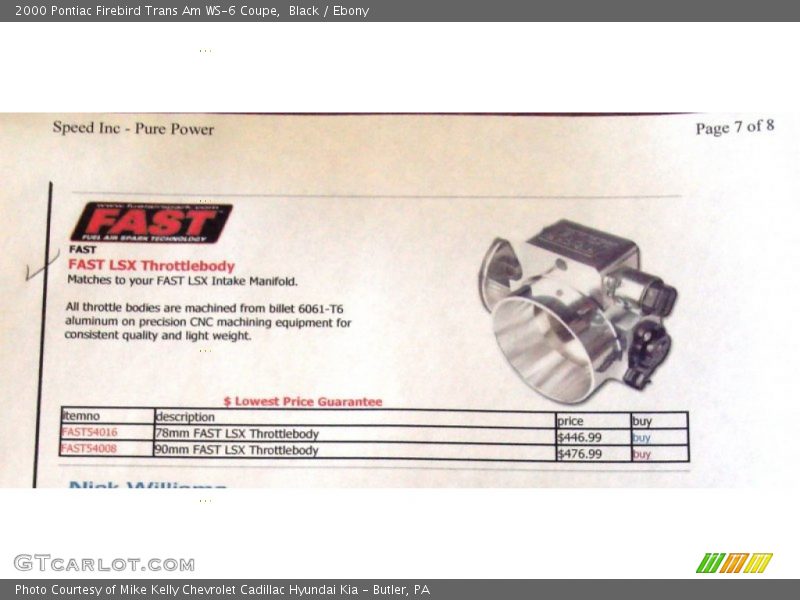 Black / Ebony 2000 Pontiac Firebird Trans Am WS-6 Coupe