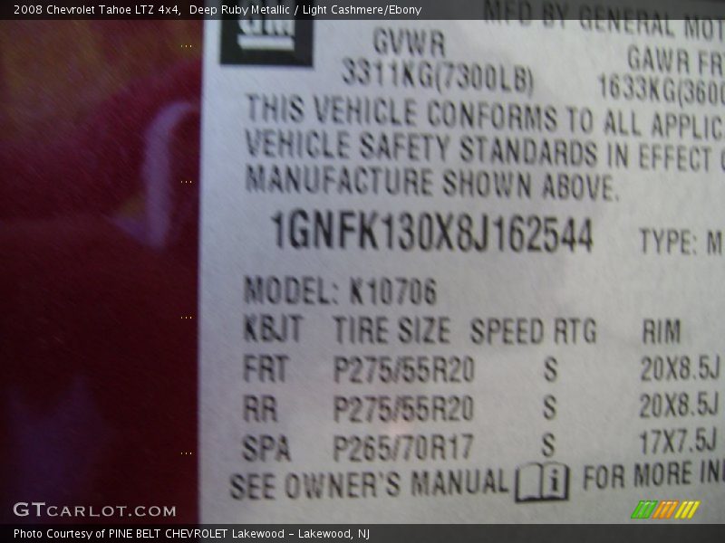Deep Ruby Metallic / Light Cashmere/Ebony 2008 Chevrolet Tahoe LTZ 4x4