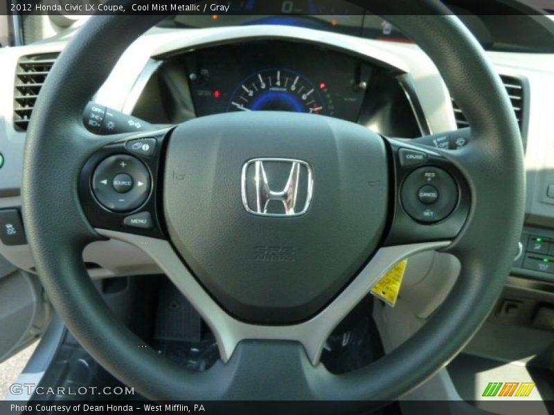 Cool Mist Metallic / Gray 2012 Honda Civic LX Coupe