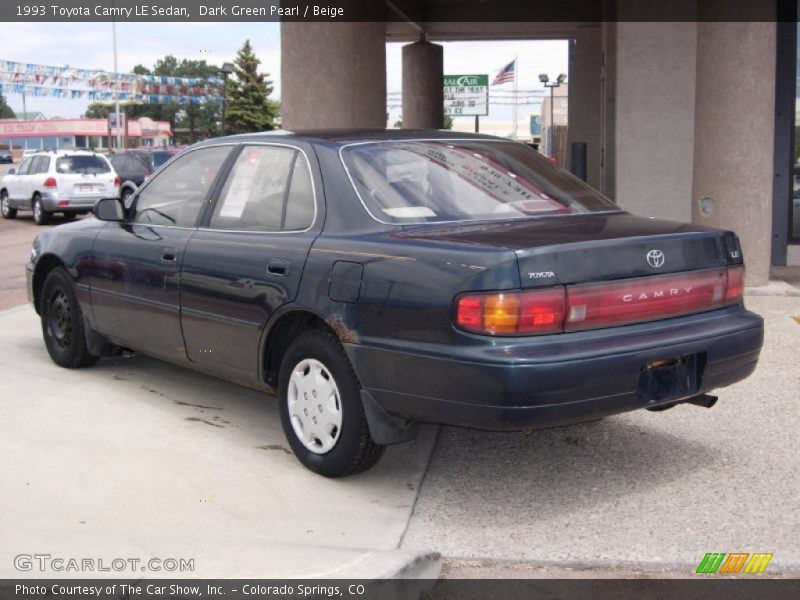 Dark Green Pearl / Beige 1993 Toyota Camry LE Sedan